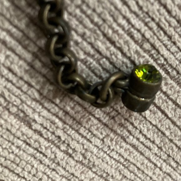 Tammassini Necklace Green and Purple Swarovski Crystal and Chain Choker - Picture 7 of 12